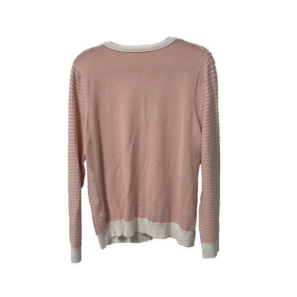 CALVIN KLEIN CARDIGAN COQUETTE SOFT GIRL GOLD BUTTON LIGHT ACADEMIA PINK SIZE L? - Picture 2 of 9